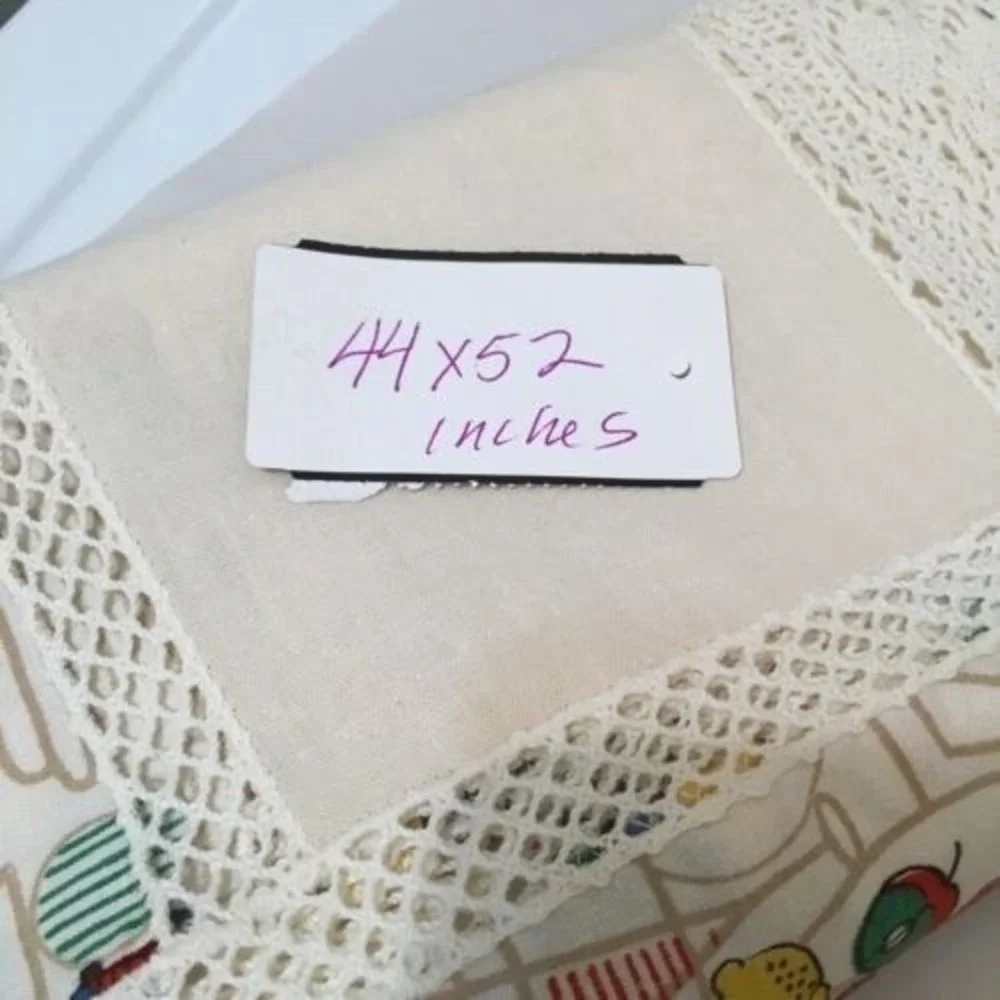 Vintage Retro Printed‎ Tablecloth Cafe Themed Rectangle 44x52